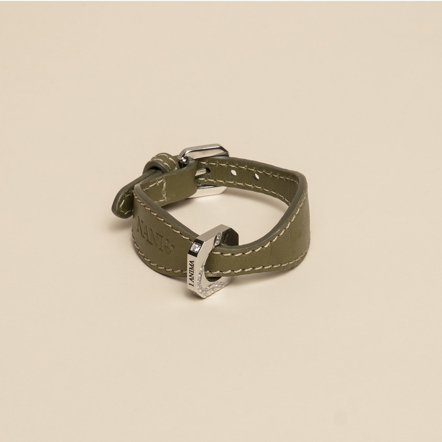 Matching Leather Bracelet – Green Harmony