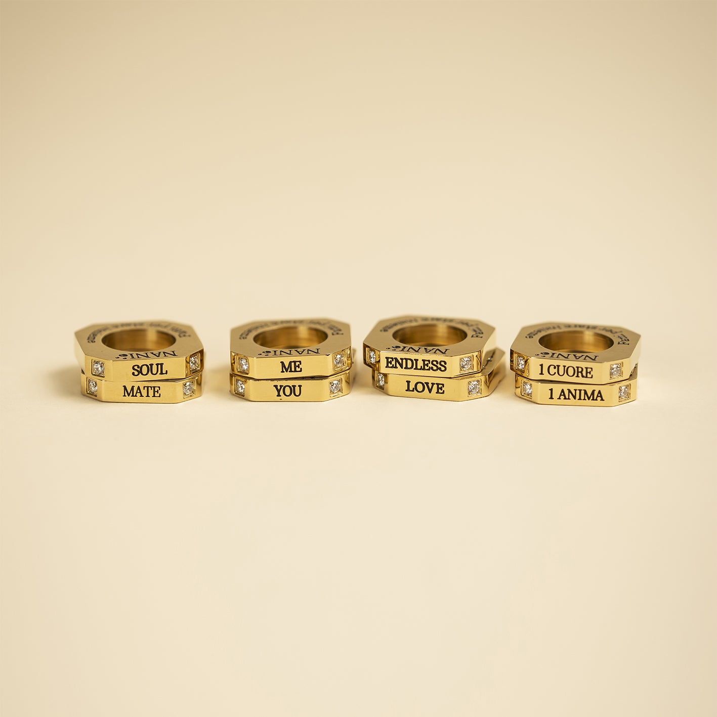 Matching Jewelry - PVD 14kt Gold with cubic zirconia