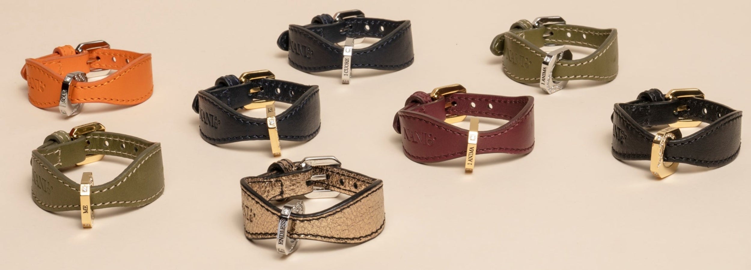 Set Bracciale in Pelle con Gioielli Gemelli