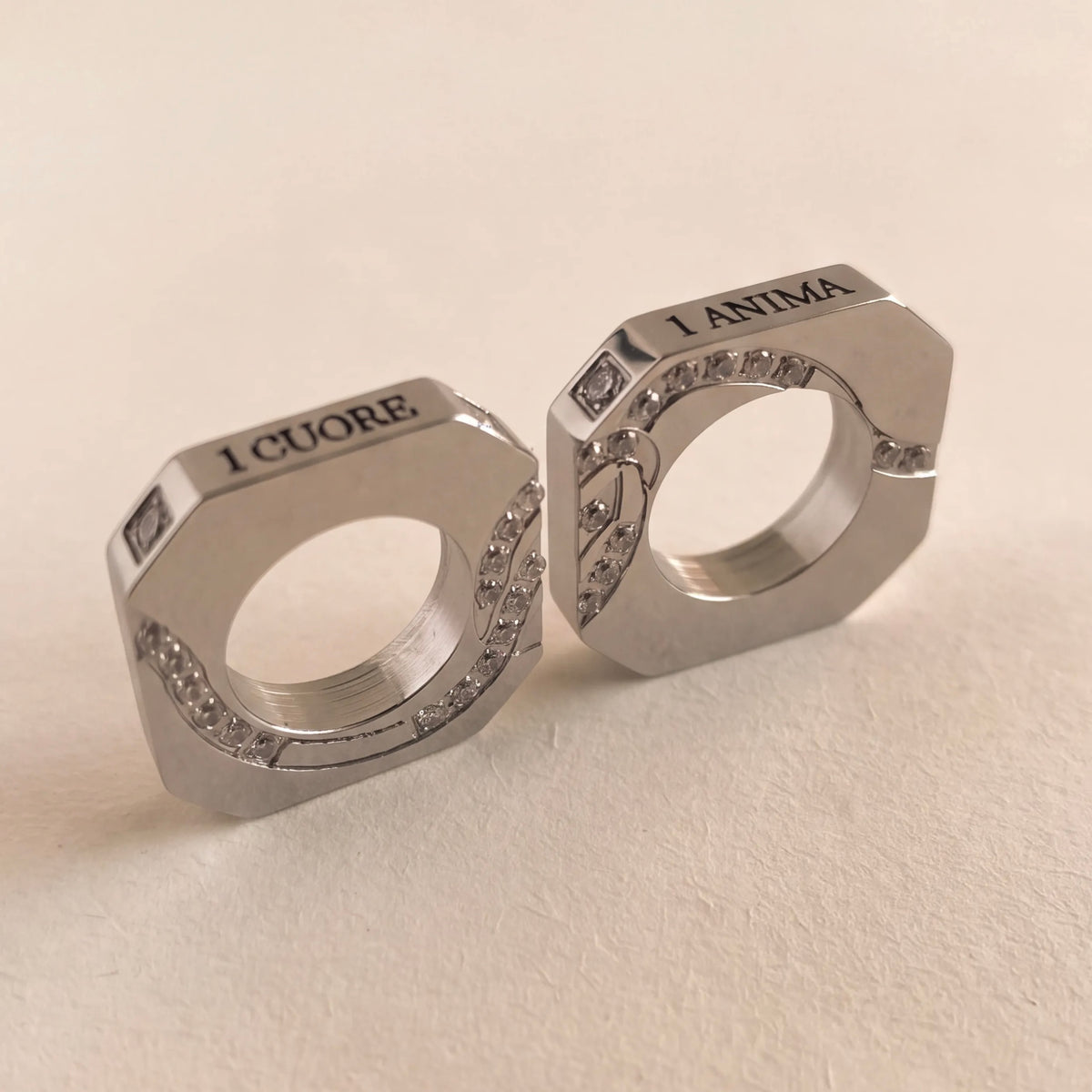 Duo de bijoux assortis – PVD or 14 carats et zircons