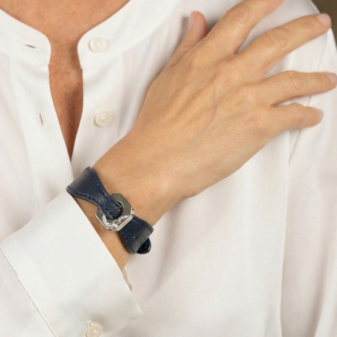 Set Gioielli Gemelli e Bracciale - Blu Gratitude e Acciaio