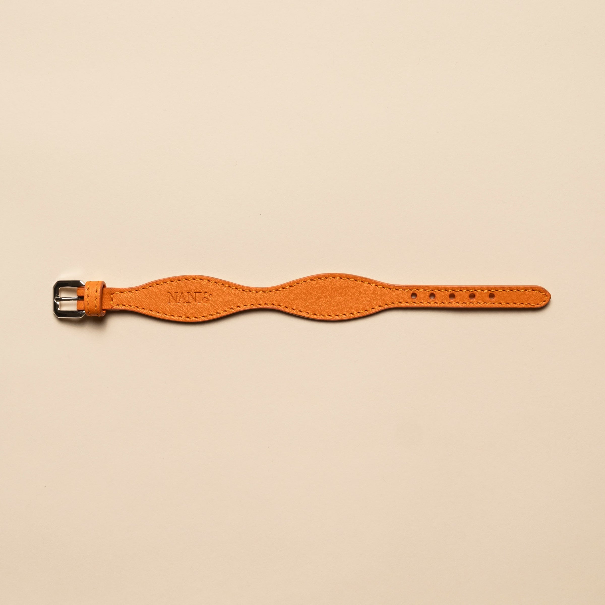 Matching Leather Bracelet - Orange Joy